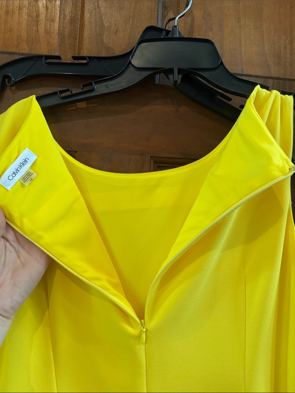 Calvin Klein Bright Yellow Sleeveless Midi Sheath Dress - Picture 5 of 7